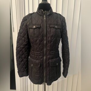 Burberry Beige and Red Quilted Jacket